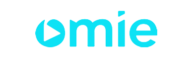 logo azul claro da Omie, empresa de ERP